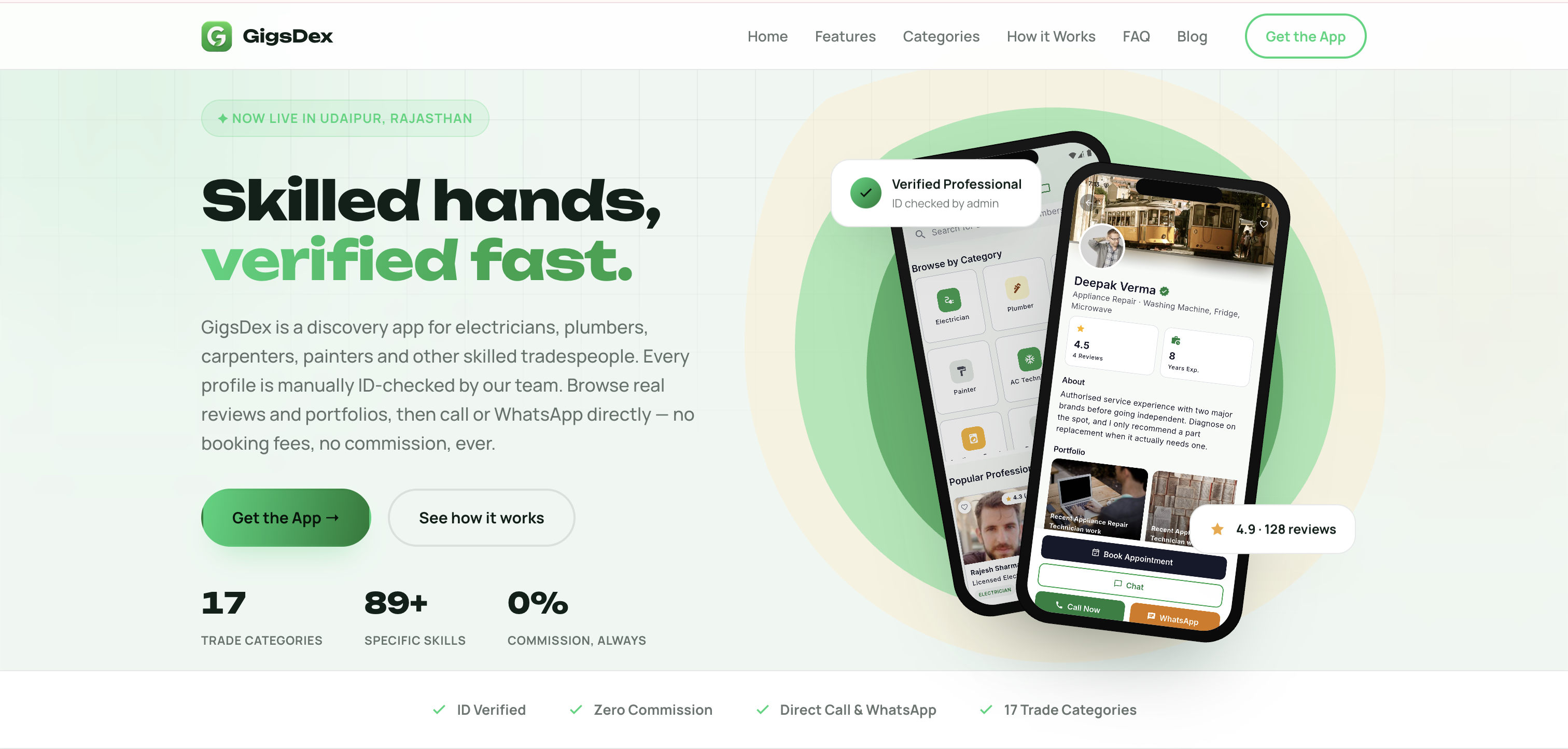 GigsDex freelance gig marketplace screenshot